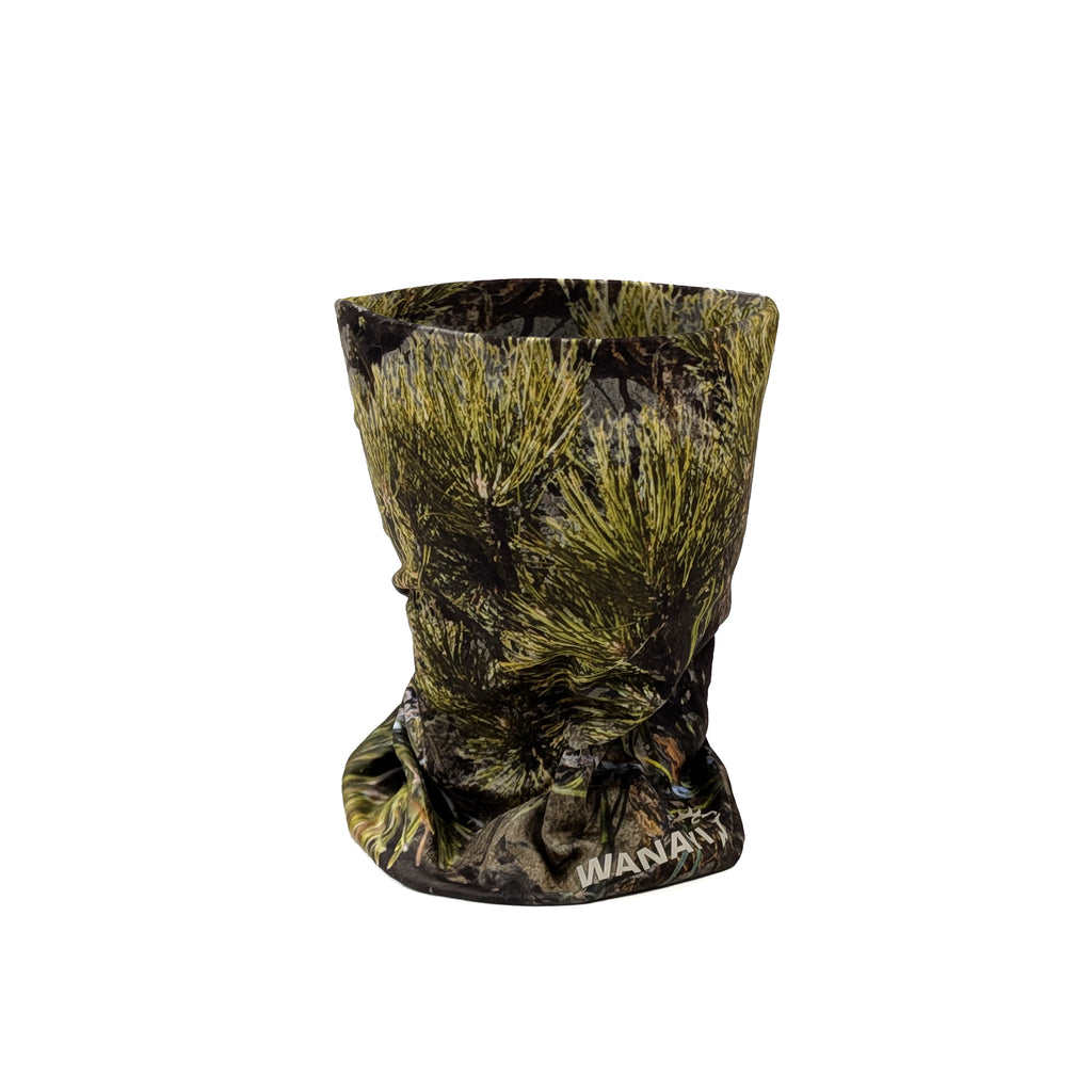 Wanayi Camouflage The Early/Mid Season Neck Gaiter in proprietary camo pattern — American-made hunting apparel