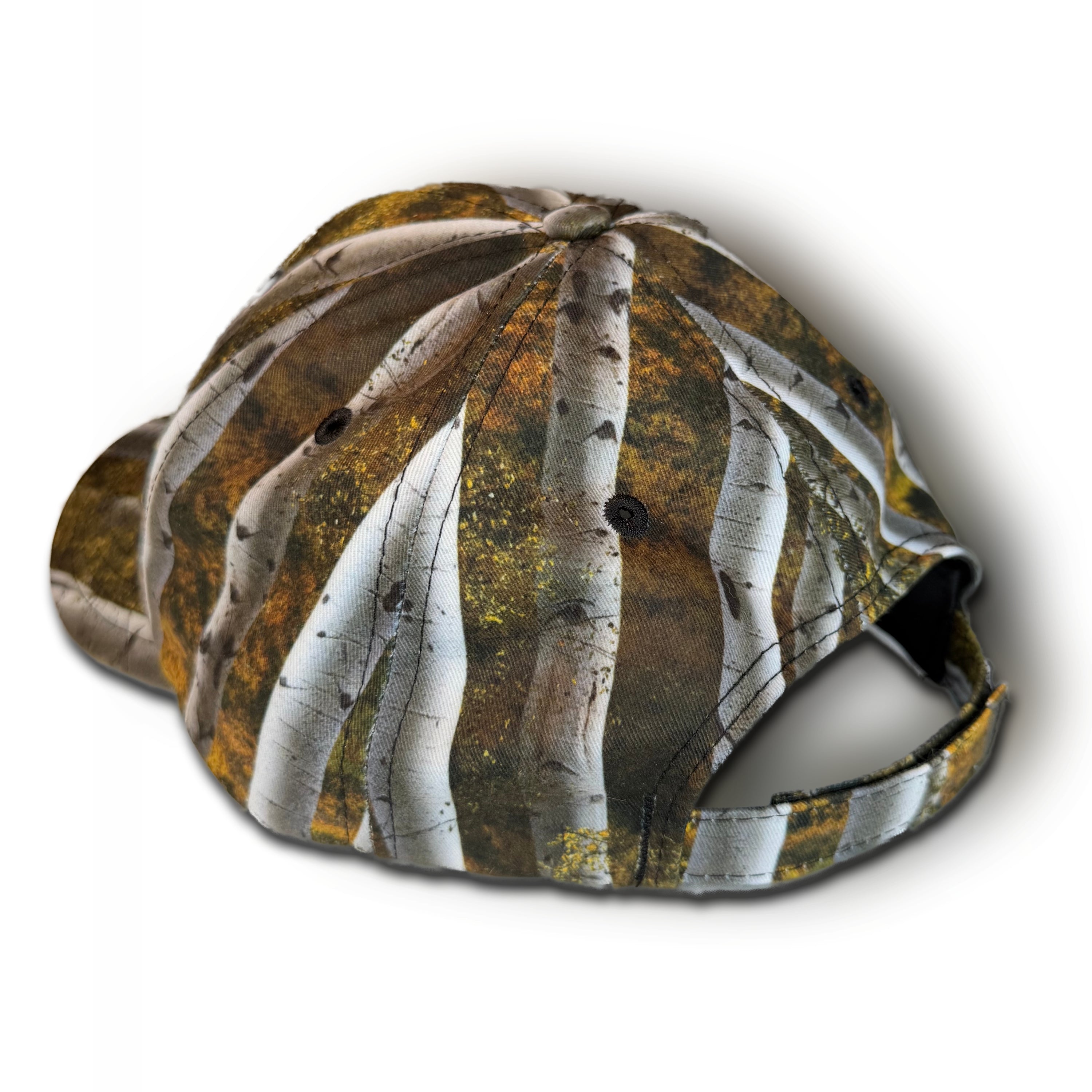 Full Material Cap — camo pattern detail, made in USA