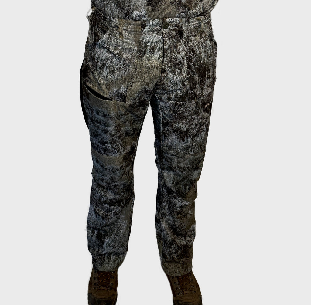The Early Season Pants in Sage camo — front view