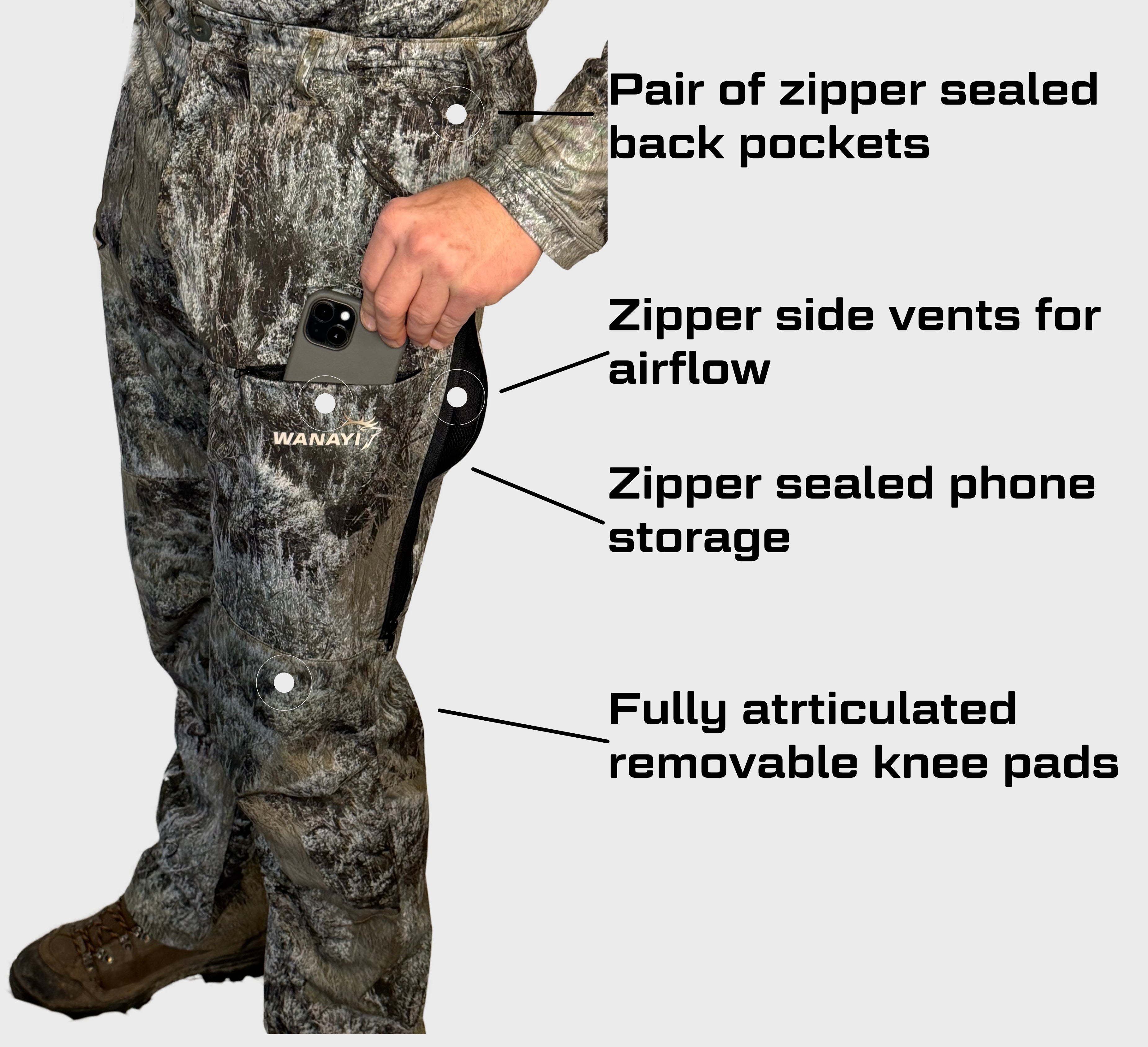 The Early Season Pants in Sage camo — product showcase