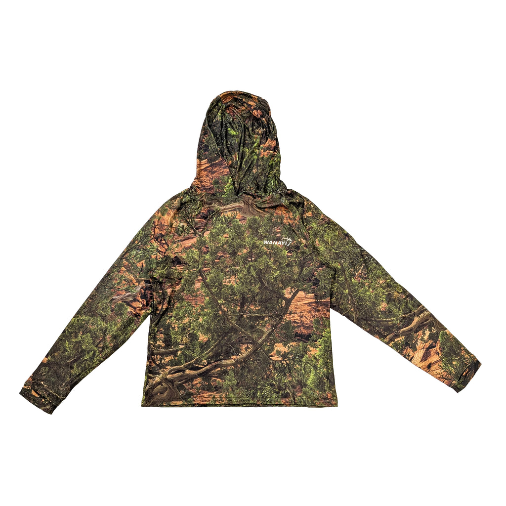 The Early Season Hoodie — back view in Wanayi proprietary camo
